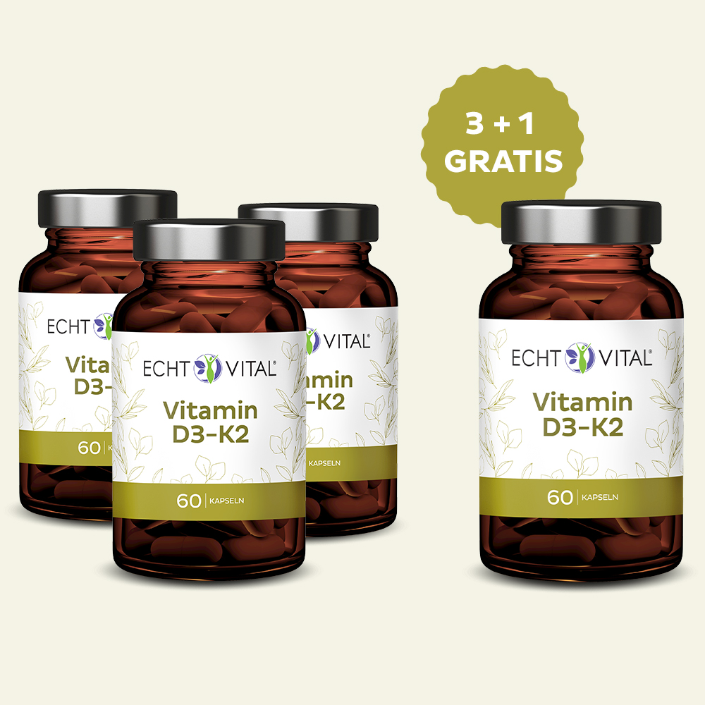 3 + 1 Vitamin D3 - K2 Kapseln - Aktionspaket